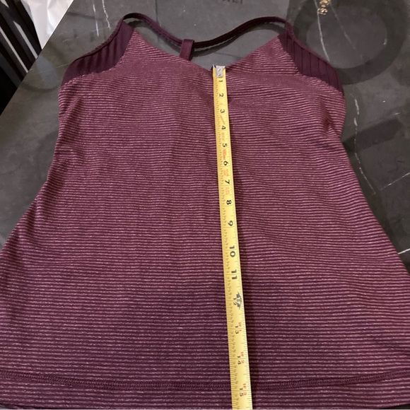 Lululemon Aphrodite Tank Tonka Stripe Bordeaux Drama / Heather’s Bordeaux Size 6 - Picture 10 of 11
